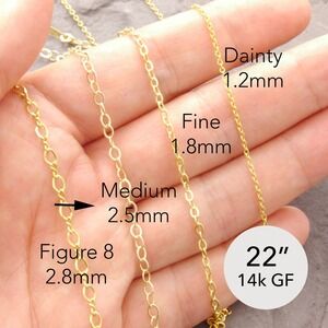 22" Gold Chain Necklace, gold necklace, thick chain, plain chain (475-1gm-sp)